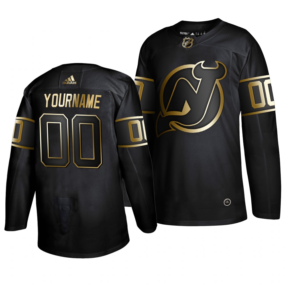 Adidas Devils Custom Men 2019 Black Golden Edition Authentic Stitched NHL Jersey